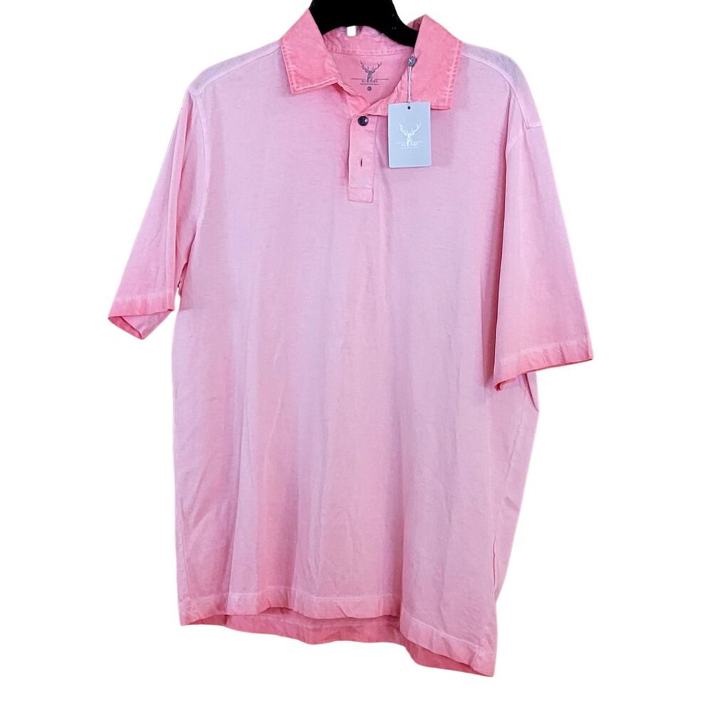 Men's Pink Polo by Nicoby Hand Dyed Premium Menswear, Style NC23S92537